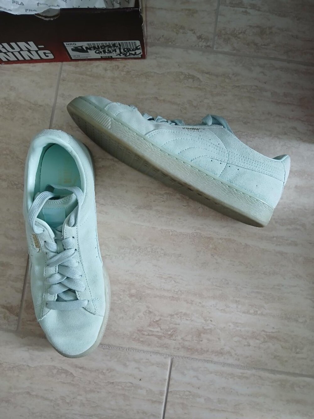 Puma Suede Classic Mono Iced aqua gold size11